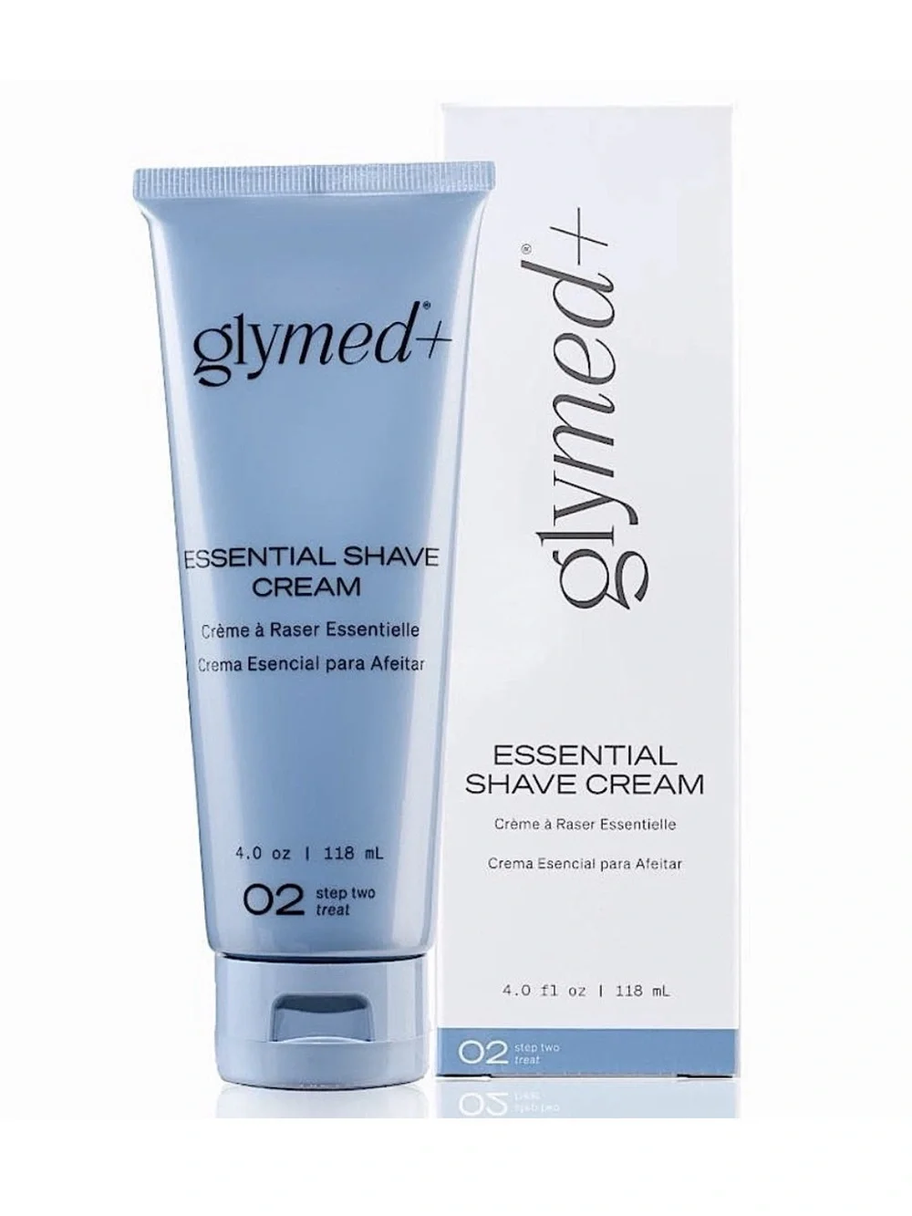 GlyMed Plus Essential Shave Cream for Men and Women  Full Size 4 fl oz / 118 ml